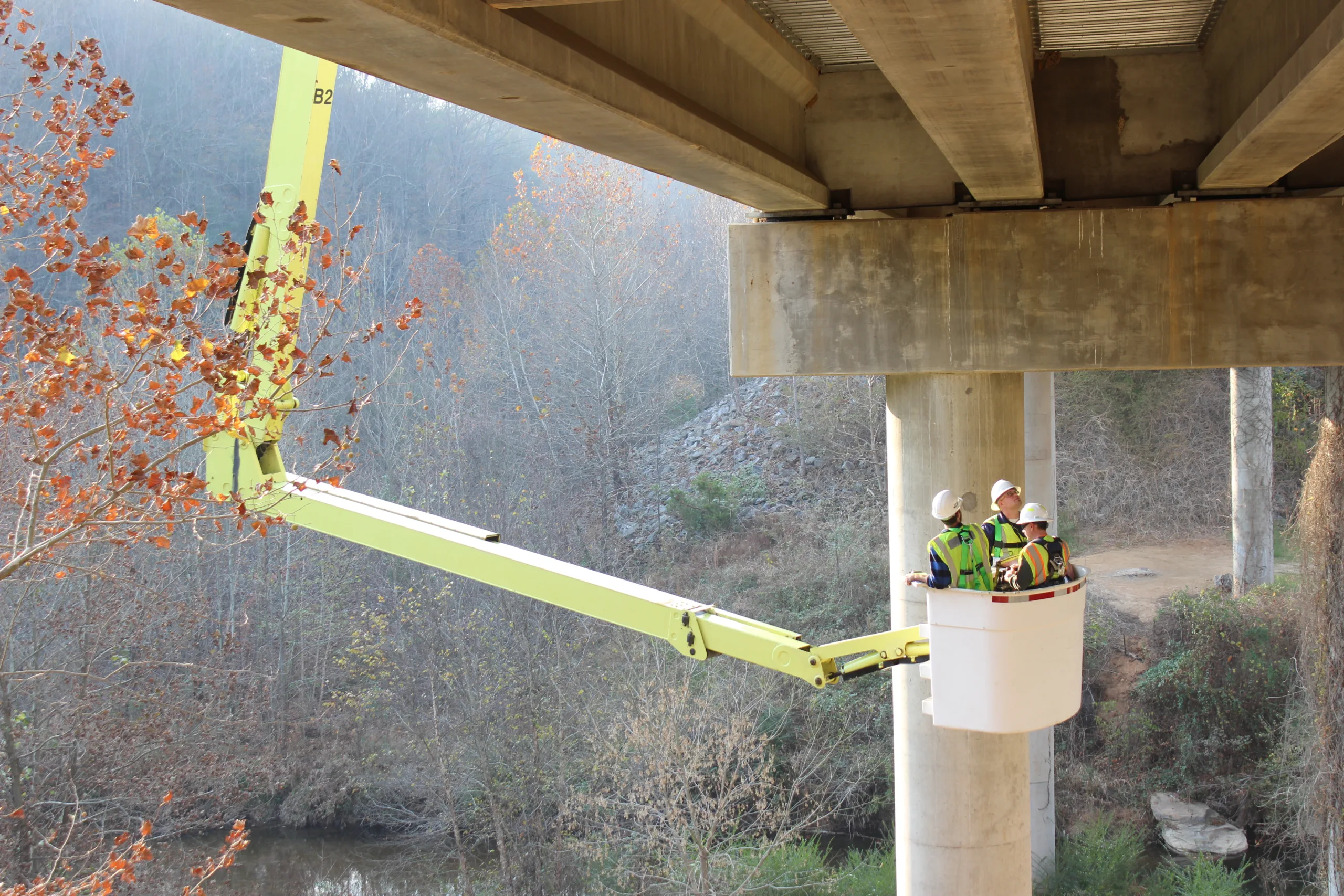 Structural engineering on a bridge